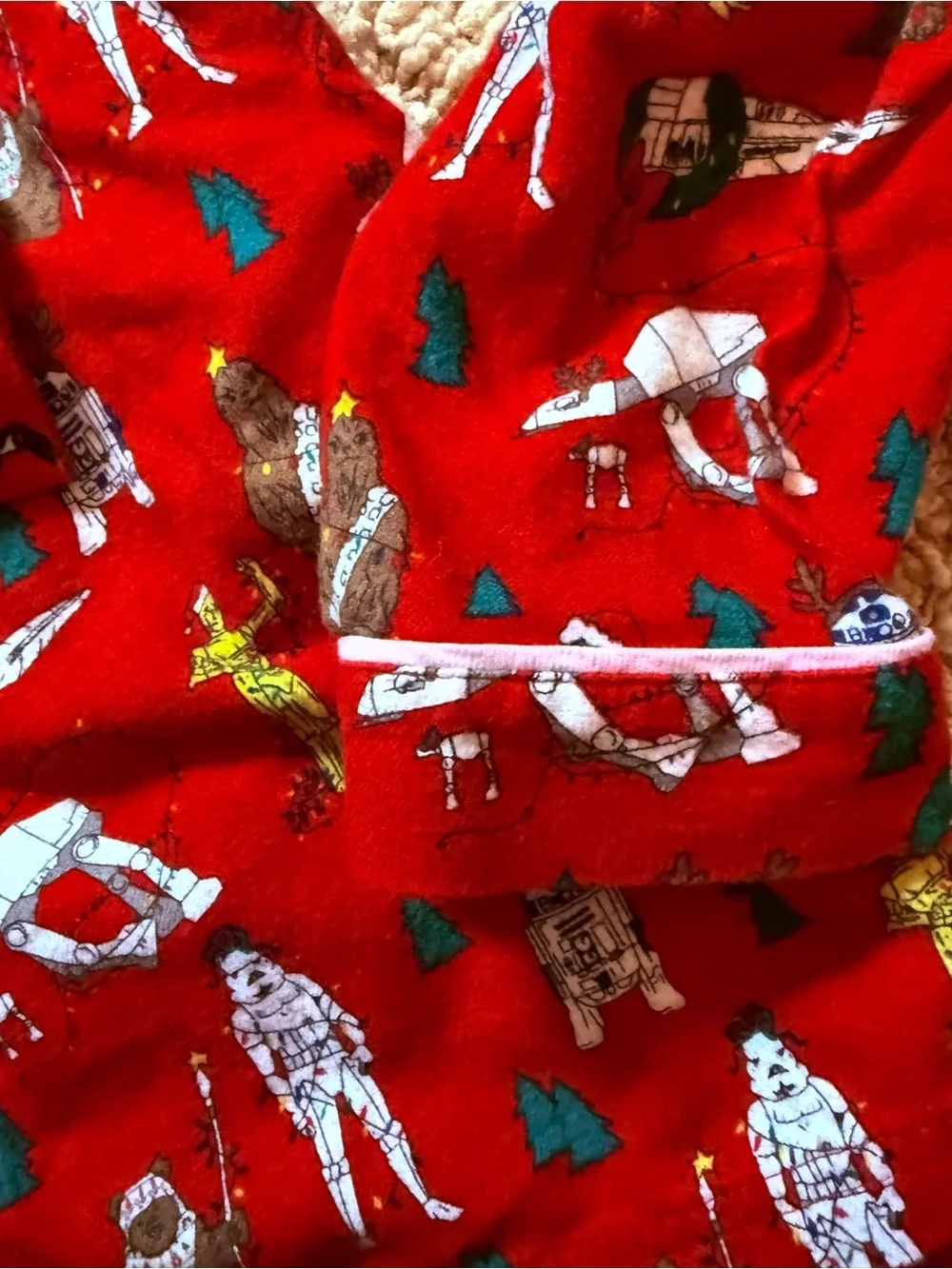 Hanna Andersson Adult Star Wars Holiday Flannel Pajama Set Red XXS Pants & Shirt
